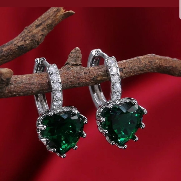 8 Colors CZ crystal trendy earrings Silver new - Picture 8 of 8